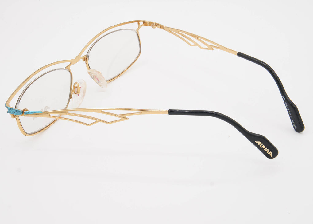 Vintage 80's Genesis Project by Alpina Gold and Turquoise Architectural Frames