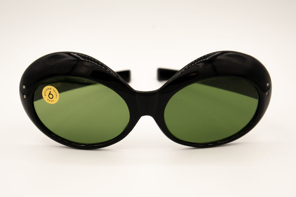60's Black Oversize Oval Cateye Suns