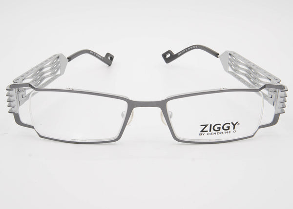 Ziggy by Cendrine O. Silver Sculptural Rectangles