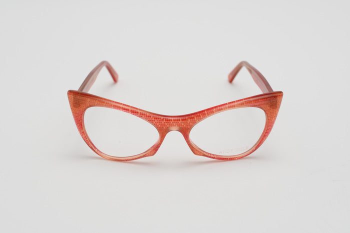 Vintage Andy Wolf Peach Glitter Cateye