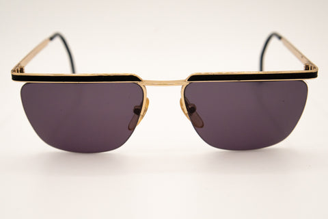Vintage Nouvelle Vague Black+Gold 1/2 Rim Suns