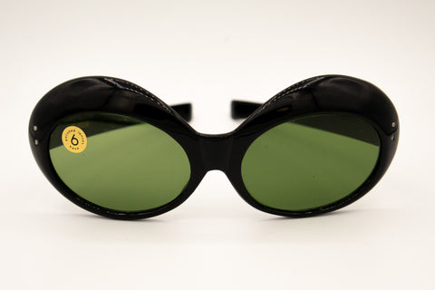 60's Black Oversize Oval Cateye Suns