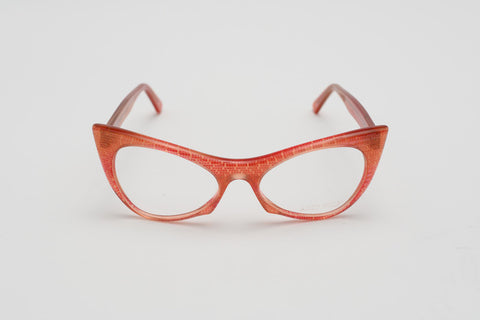 Vintage Andy Wolf Peach Glitter Cateye